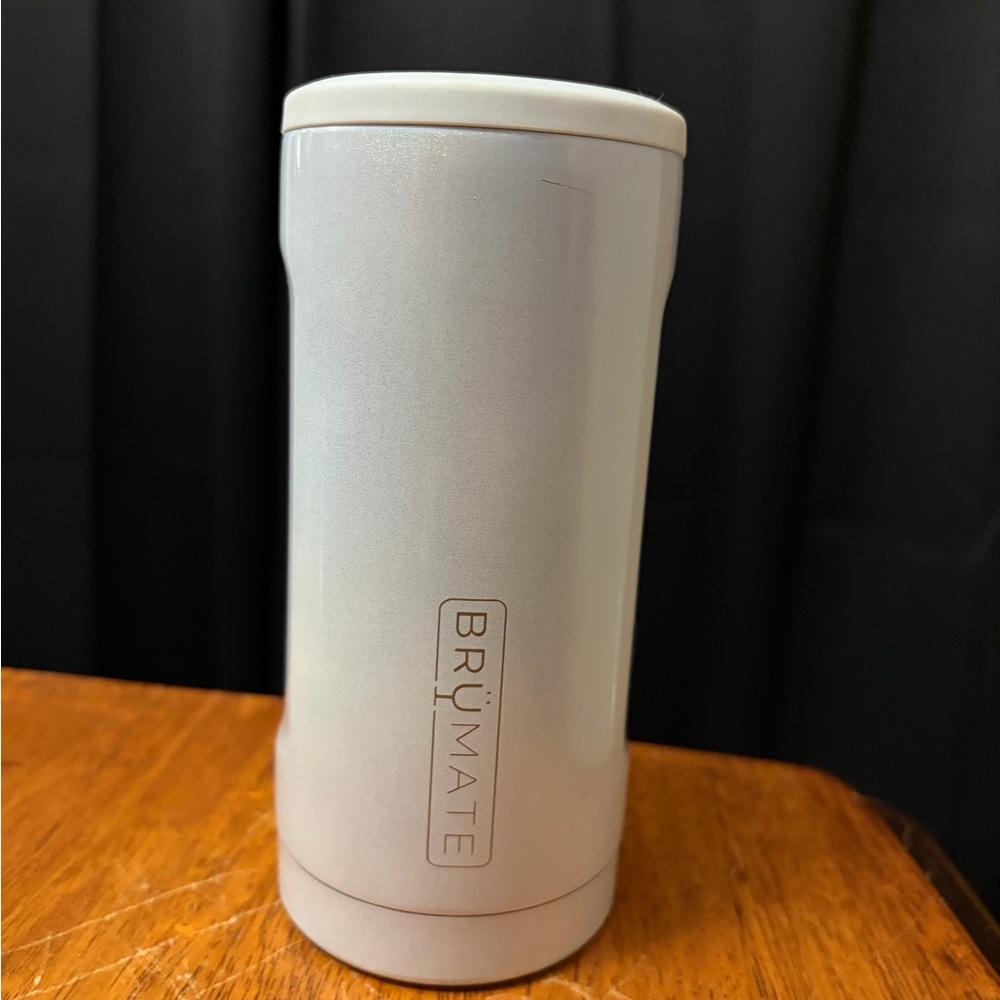 BrüMate Insulated White Slim Can Koozie